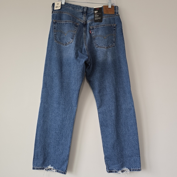 Levi's 501 90s Straight Leg Jeans 32 Medium Wash Premium NWT - Picture 2 of 10